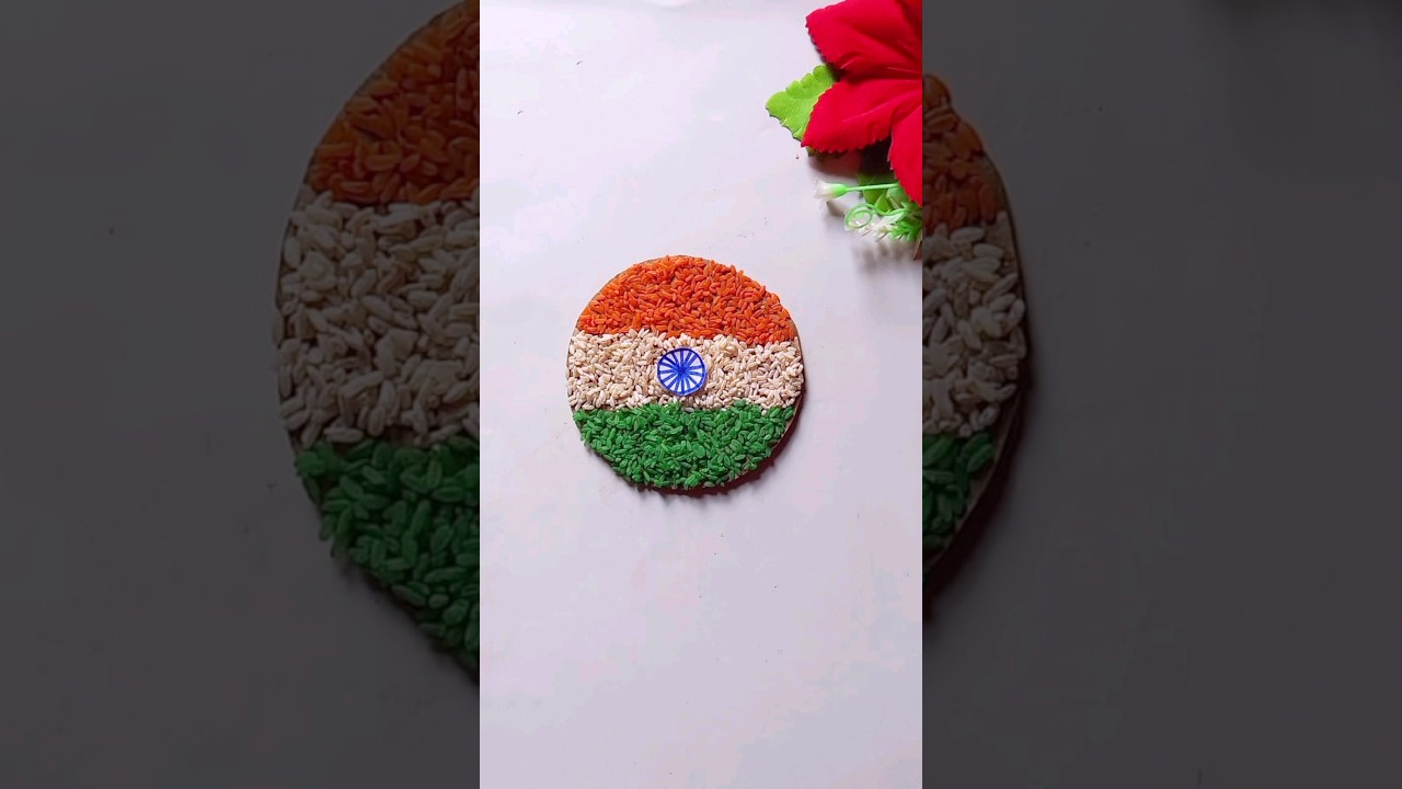flag make with rice 🇮🇳 ♥️. 