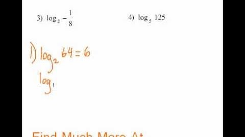 Logarithms - Evaluating Logs (Finding the Value of Logs) #1