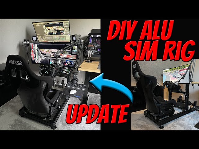 DIY Simracing Aluminium-Simulator-Rig Für Videospielrennen. Blaue  Motorsport-Auto-Schalensitz-Lenkradpedale Und  Kutteln-Bildschirm-Monitor-Setup Isoliert Auf Weißem Hintergrund  Lizenzfreie Fotos, Bilder und Stock Fotografie. Image 131784812.