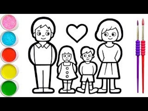 Cómo Dibujar una Hermosa Familia | Dibujo fácil | Páginas Para Colorear  #148 - YouTube