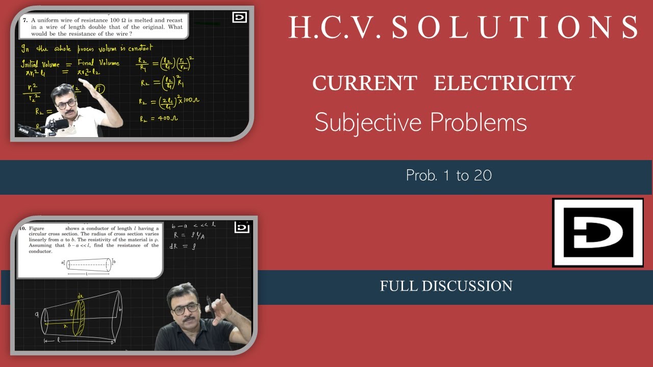 HCV Current Electricity Discussion Subj Prob. from 1 to 20 YouTube