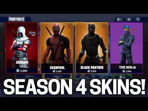 Fortnite Season 4 New Skins Items Leaked Fortnite Season 4 Battle Pass Battle Royale Youtube