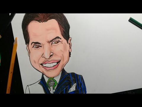 DESENHANDO CARICATURAS AO VIVO SILVO SANTOS