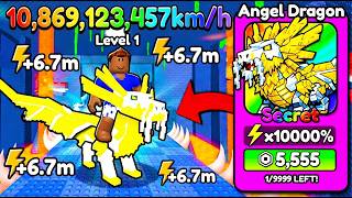 VIREI O MAIS RÁPIDO DO SERVIDOR COM UM DRAGÃO SECRETO no ROBLOX!