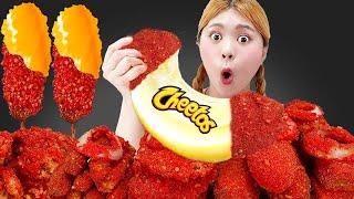 MUKBANG CHEETOS FRIED CHICKEN AND CHEESE BALL EATING by HIU 하이유