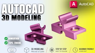 AUTOCAD 3D basic modeling for  mechanical practice work #54 #autocad #rkmahato  #rkmahato_07 