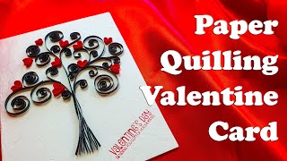 How to make Valentines day card Paper Quilling Valentine Card Simple Valentine Card Ideas - 2023