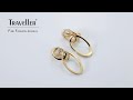 Traveller Clip Oorbellen - Hangers - 22kt Verguld - Ovaal - Goudkleurig - 33 x 14 mm video