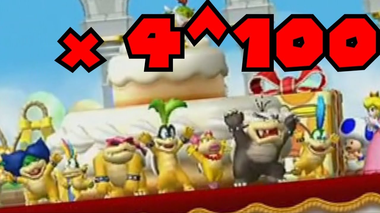 X Played # Times DX - The Koopalings Jumping out of the Cake 4^100 Times