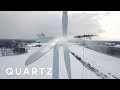 De-Icing Industrial Wind Turbine Blades with Giant Drones