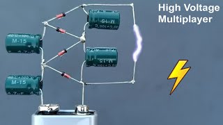 How to Make high voltage generator with Capacitor ( Simple Mode ) high voltage multiplayer by RJ EDIT ALL 11,078 views 7 months ago 3 minutes, 21 seconds