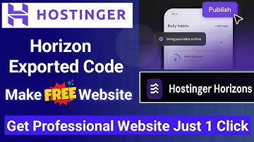How to create a website for free with exported code from Hostinger Horizon 🤩