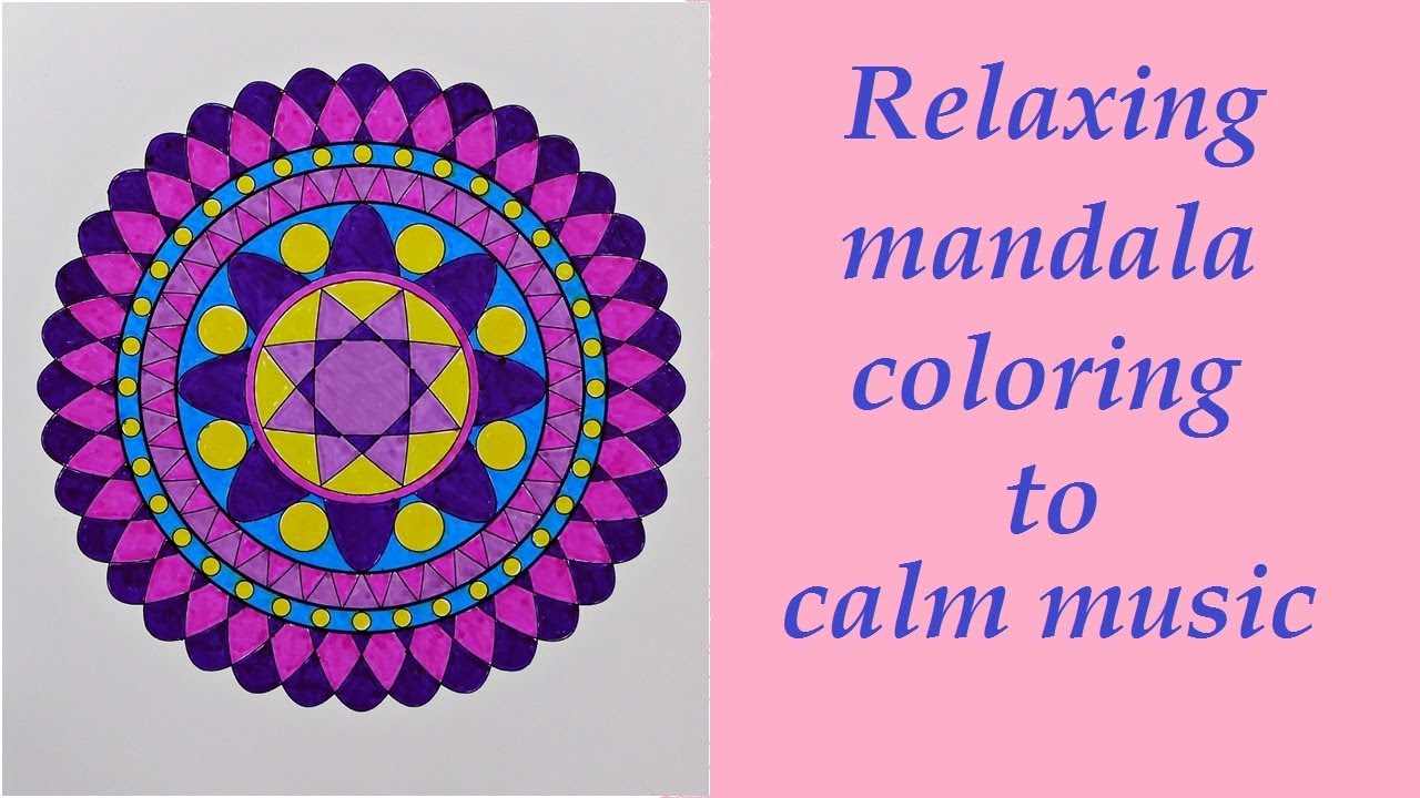 Relaxing mandala coloring to calm music.