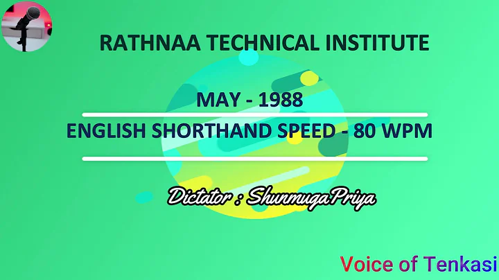 ENGLISH SHORTHAND LOWER SPEED (80 WPM) MAY 1988 - ...