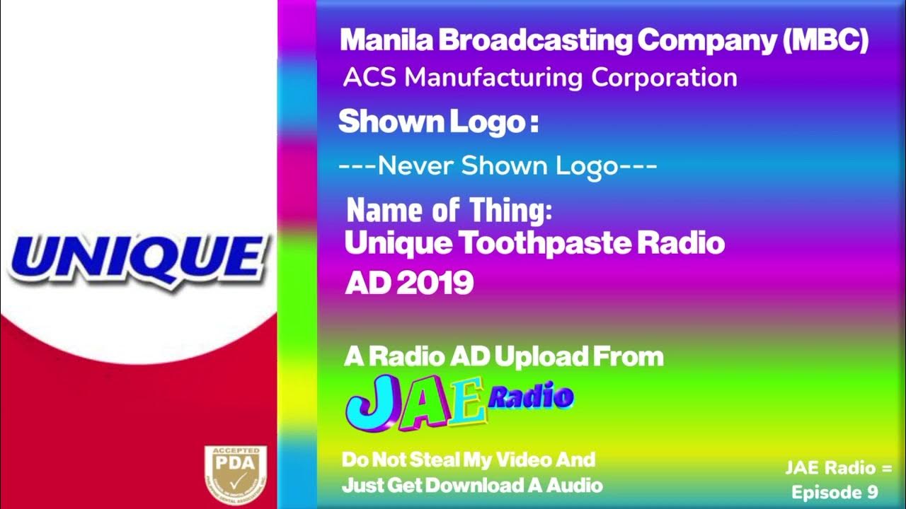 JAE Radio = Unique Toothpaste Radio AD 2019 YouTube