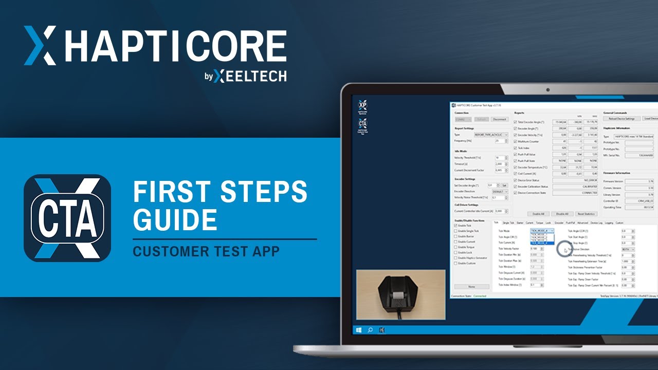 First Steps Guide | HAPTICORE Customer Test App - YouTube