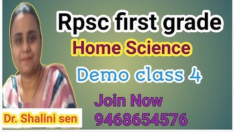 Rpsc first grade home science 2026 Demo class 4