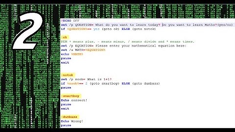 Batch Programming Tutorial #2 - User Input!