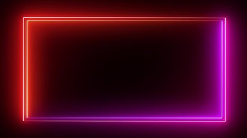 Glowing frame black screen | Neon light border | Frame template video background