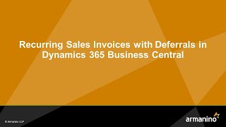 recurring sales invoices with revenue deferrals in dynamics 365 business central