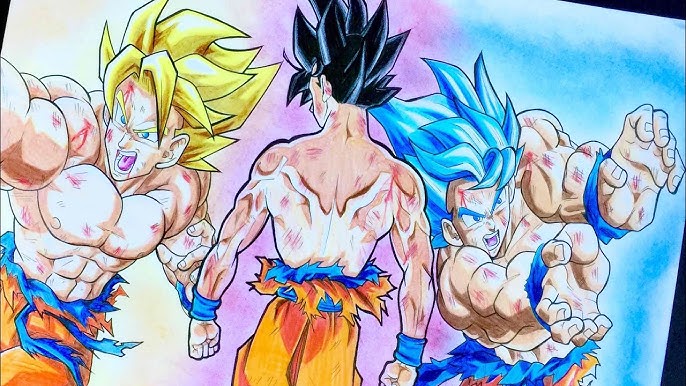 Goku,Vegeta e Broly do Livro de colorir - Daiko O Saiyajin