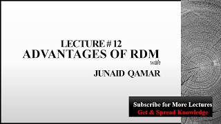 Advantages of Relational Data Model | Database System | Lecture # 12