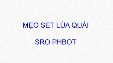 Mẹo setup lùa quái SRO bằng phBot