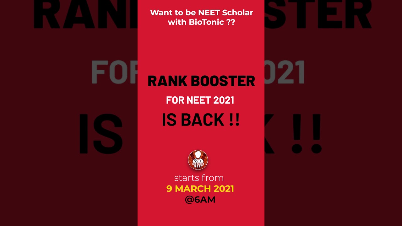 Rank Booster Series for NEET 2021 is back with a bang.... See you tomorrow @6 AM