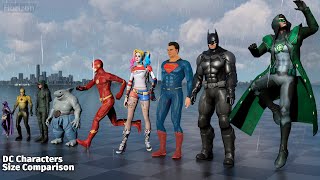 DC Comics Characters Size Comparison