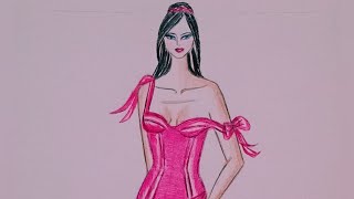 How to draw satin dress#shorts#fashionillustration