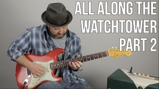 Miniatura de vídeo de "Jimi Hendrix All Along The Watchtower Guitar Lesson + Tutorial (Part 2) - The First Solo Interlude"