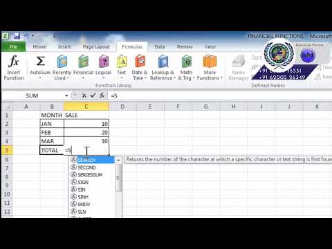 15 FORMULAS TAB PART ONE INSERT FUNCTION