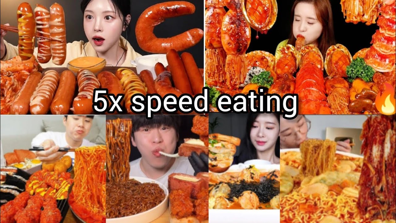 5x speed eating sound | BEST FOOD COMPILATION | ASMR MUKBANG | Satisfying Eating Sound 🔥🥵😱