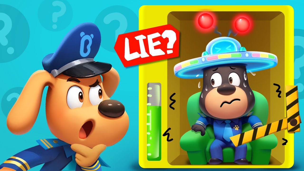 Lie Detector Hat  Educational Cartoons for Kids  Sheriff Labrador