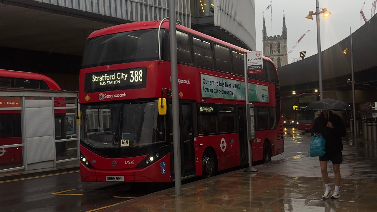 journey on route 388 to London Bridge| Stagecoach London 12528 SN66 WRP