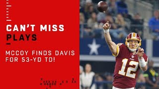 Colt McCoy Serves Up a Perfect TD Pass to Vernon Davis!