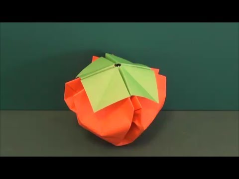 立体的 柿 折り紙three Dimensional Persimmon Origami Youtube