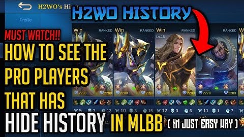 HOW TO SEE THE PRO PLAYERS THAT HAS HIDE HISTORY IN MLBB ( IN JUST EASY WAY ) | 100% LEGIT 🔥🔥