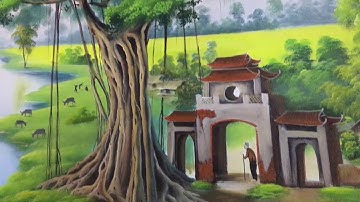 Tranh đồng quê vẽ tại Bắc Ninh