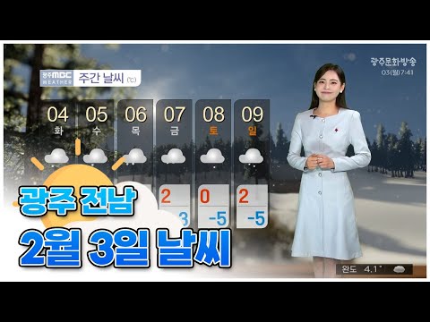 광주전남 오늘의 날씨 [뉴스투데이 2025.02.03]