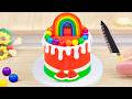 Magical Miniature Rainbow Chocolate Cake 🌈🍰 | Satisfying Tiny Cake Decorating ASMR