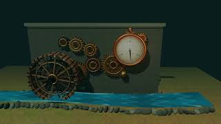 15-Minute Clockwork River Pomodoro | Water Wheel & Antique Gears