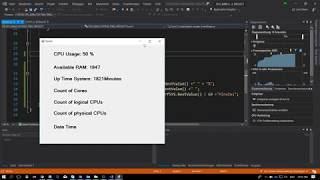 C# CPU usage Ram available datetime Count of cores logical and physical screenshot 5