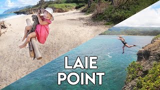 Cliff Jumping at Laie Point and Pounder's Beach | Best beaches on Oahu HAWAII