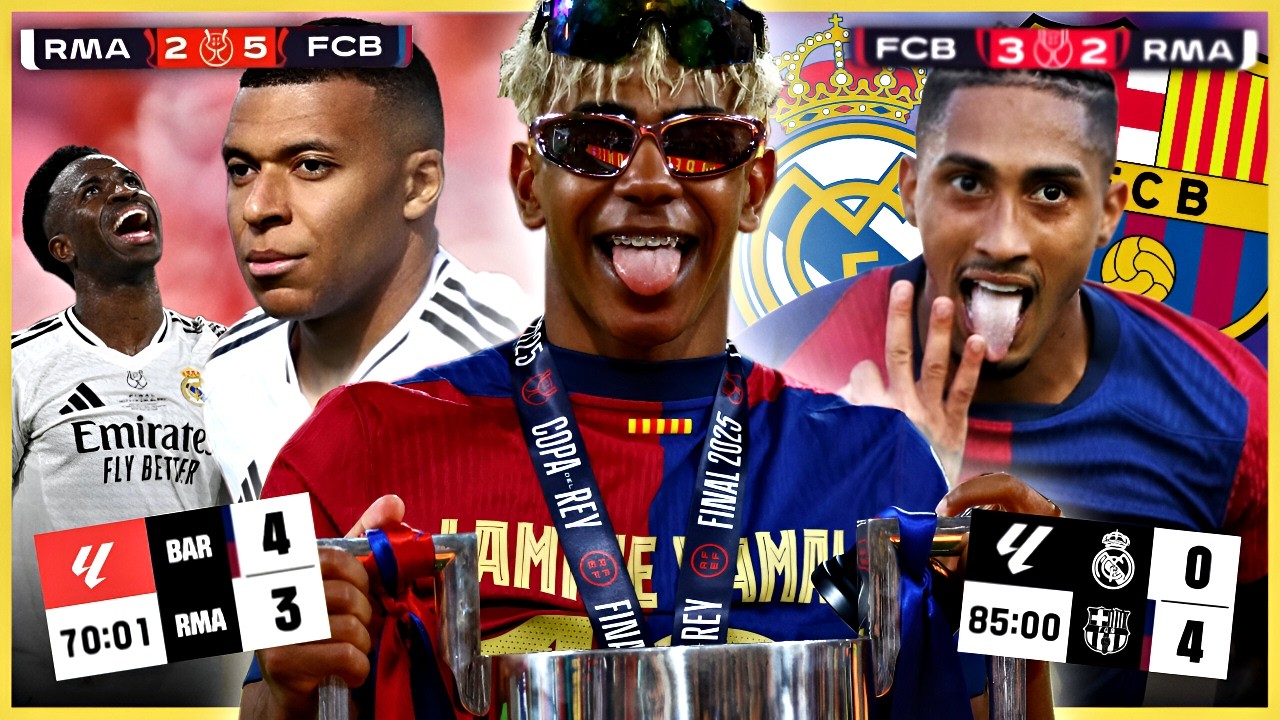 Así DESTROZÓ el Barça de Flick al Real Madrid en 2025 ⚽ 4 Clásicos | 16-7 y 3 Títulos