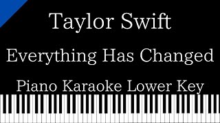 【Piano Karaoke Instrumental】Everything Has Changed / Taylor Swift feat.Ed Sheeran【Lower Key】