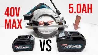 Makita 40v Circular Saw Using 2Ah Battery VS 5Ah 40v Max XGT Battery | SUPER QUICK RIP TEST