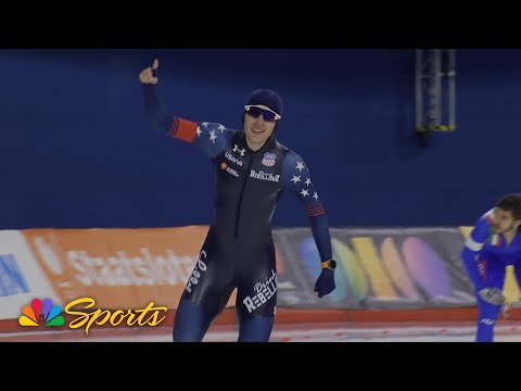 Casey Dawson glides to track record and gold in 5000m speed skating in Calgary | NBC Sports
