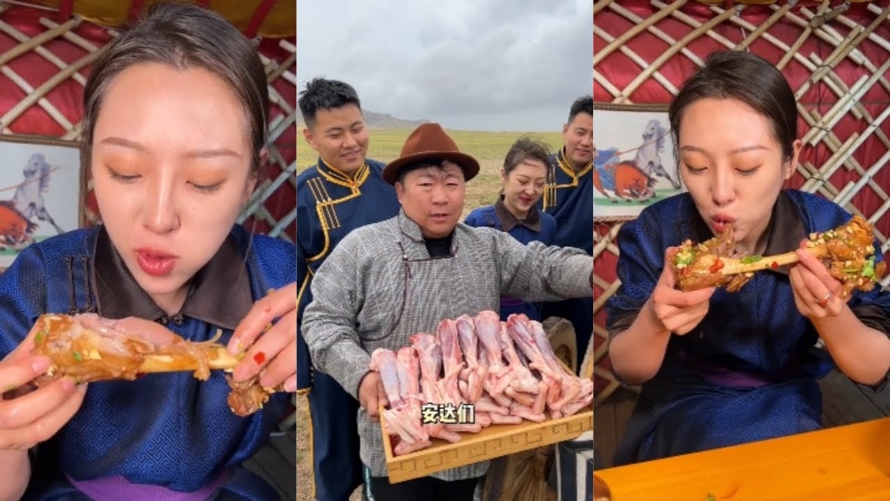 Бату, потомок Чингисхана, живет вкусной жизнью на пастбищах! #еда #готовка #вкусно