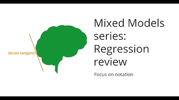 1 Mixed model series:  Regression review
